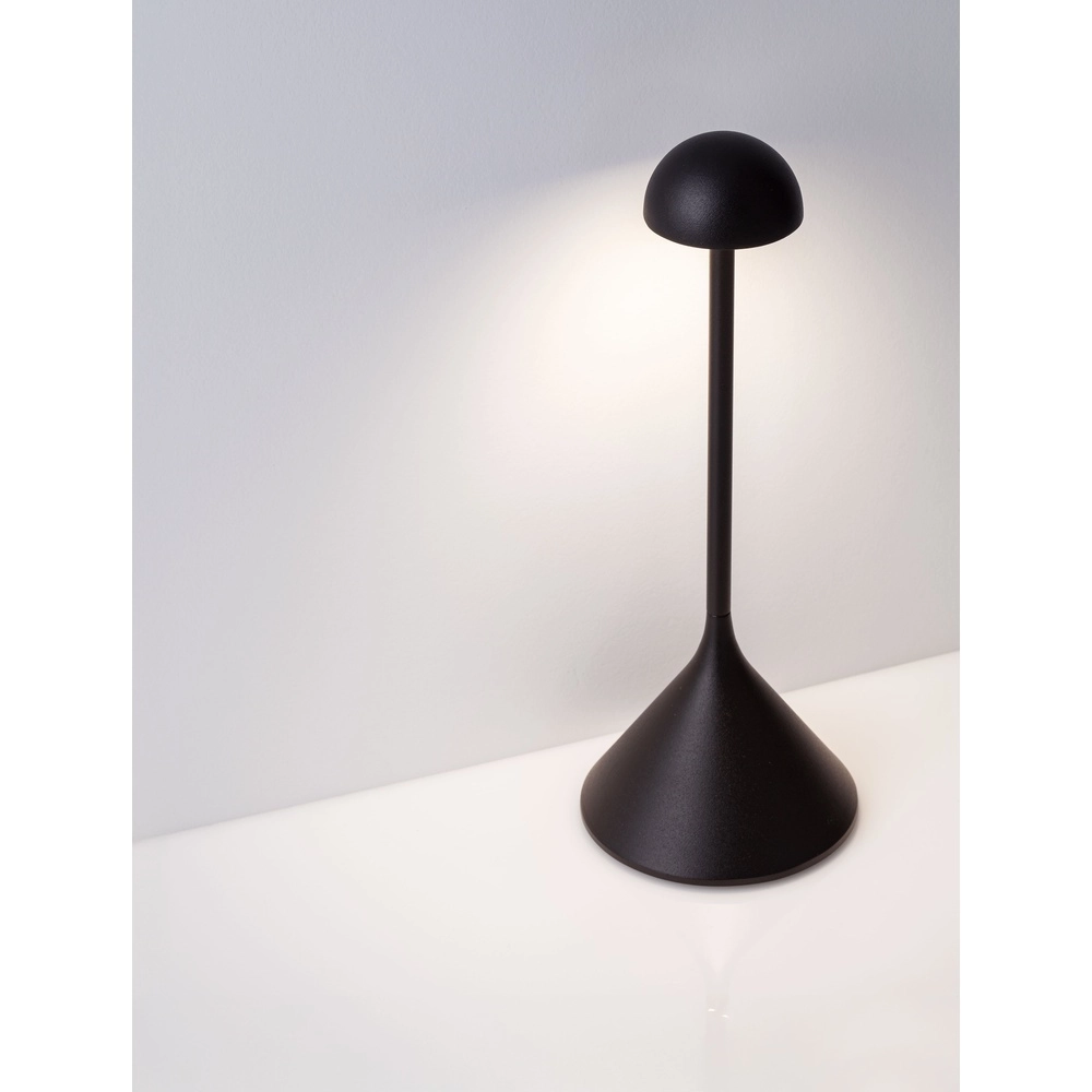 Lampe de table Dalt noir rechargeable avec USB