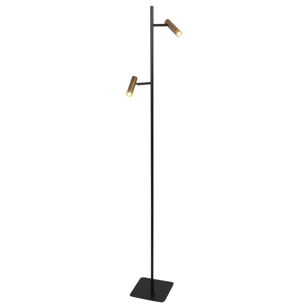 Lampe sur pied à deux lampes Lumo noir avec or Steinhauer 8712746184662