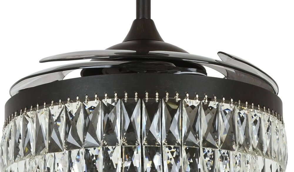 Ventilateur de plafond noir avec cristal Fanway Veil Ø 122 cm Beacon 9333509143970