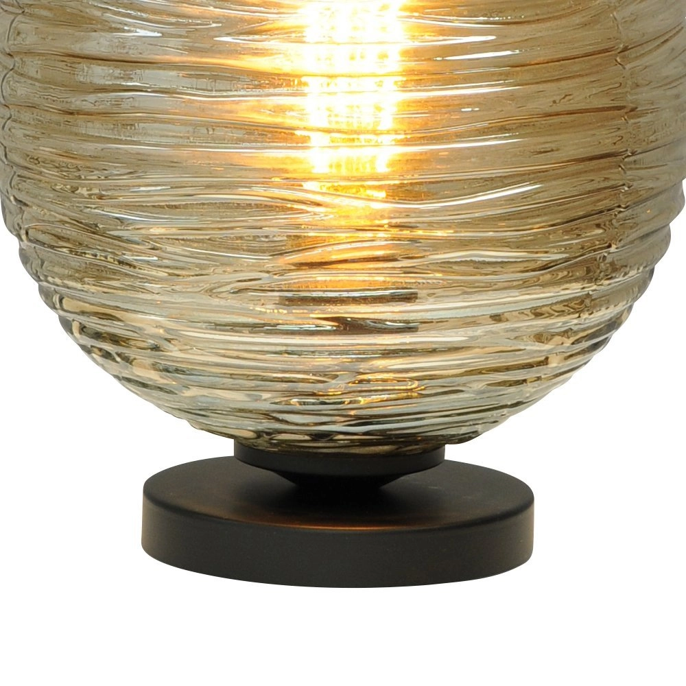 Lampe de table Quinto Smoke avec verre rayé Masterlight 8718121216560