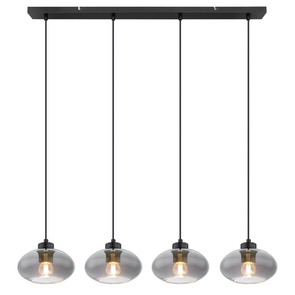 Suspension noire Shaun 4 lumières droites Globo 9007371442478