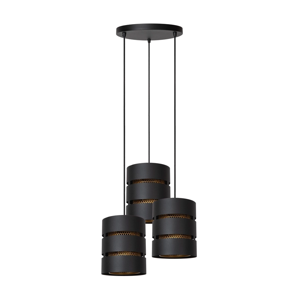 Lampe suspendue Rosas Ø 43cm noir avec or