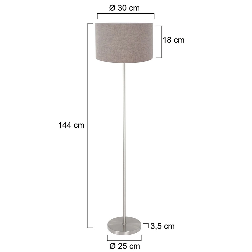 Lampadaire Noor avec capot gris Steinhauer 8712746182279