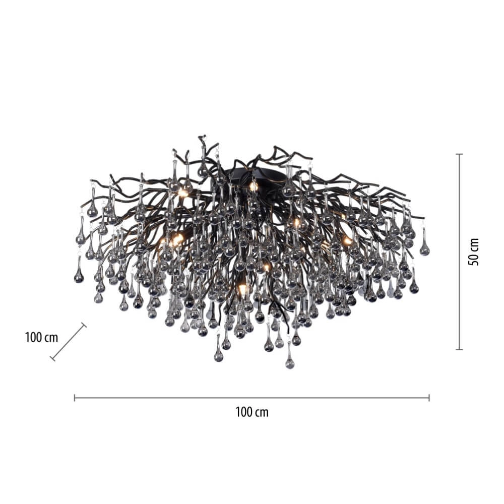 Lustre Icicle noir 100cm Paul Neuhaus 4012248377581