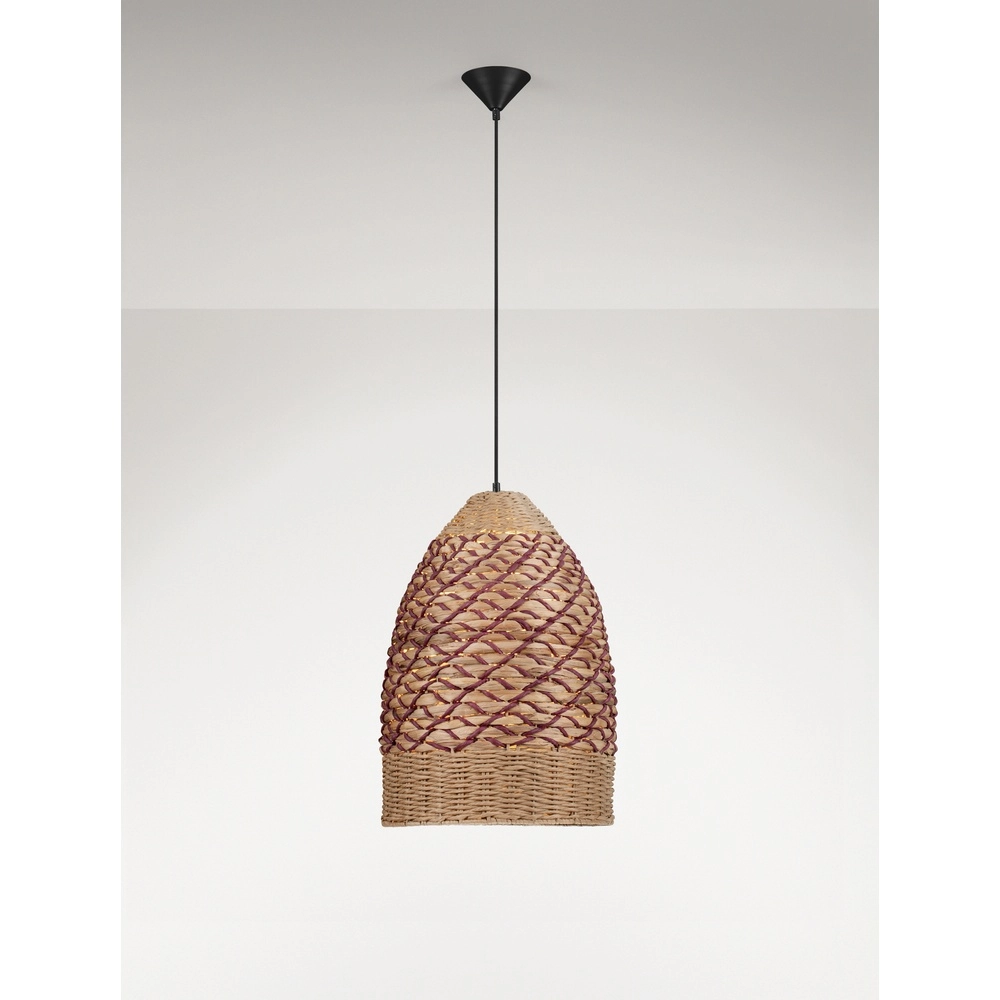 Suspension Mapi Ø 37cm rouge avec marron