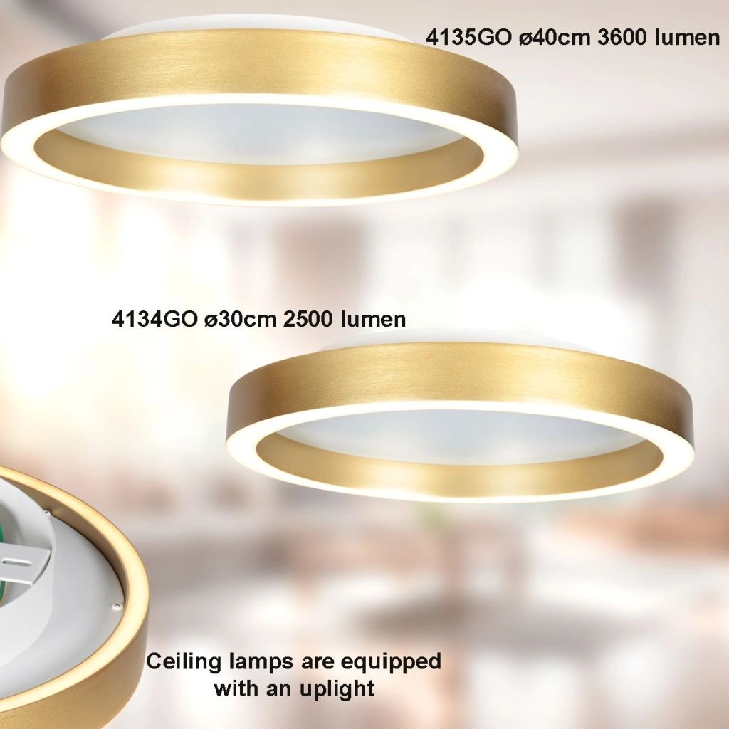 Lampe de plafond à design Ringlux or Ø 30cm Steinhauer 8712746180909