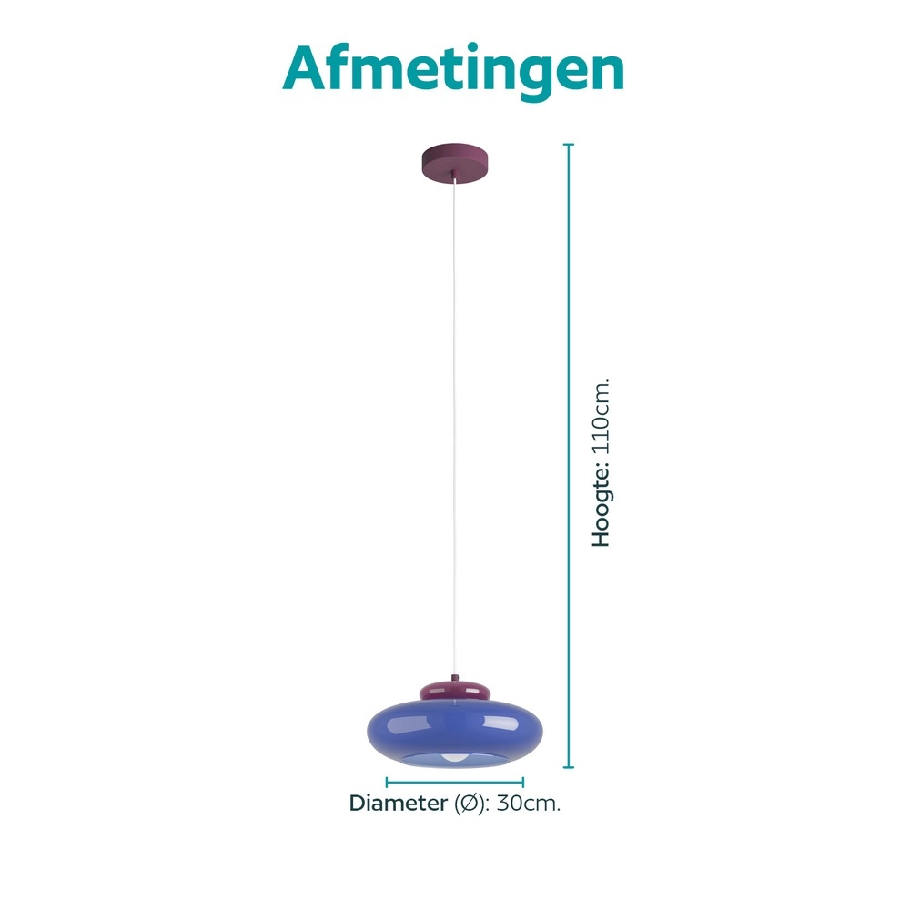 Lampe pendante de conception Berardelli bleu avec violet Ø 32cm Eglo 9008606405022