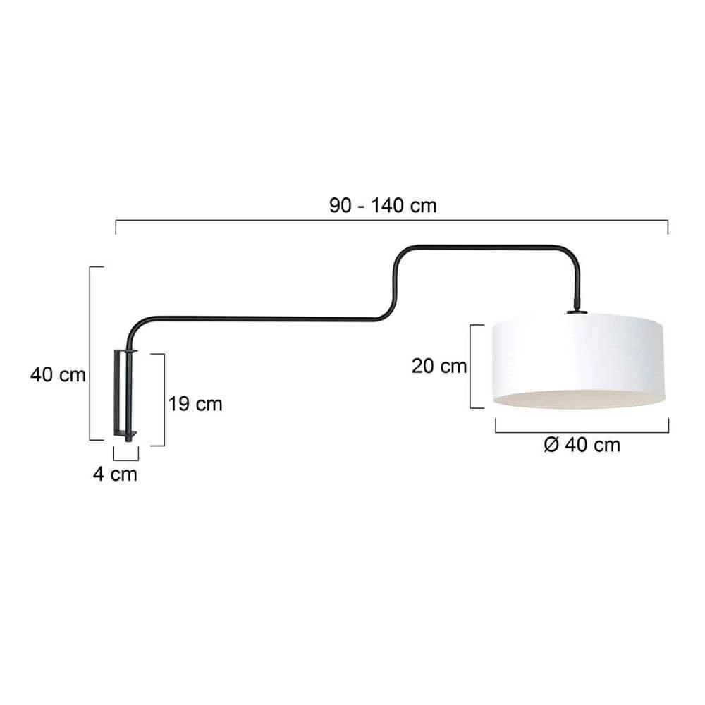 Applique murale Bloeba noir et blanc Steinhauer 8712746177053