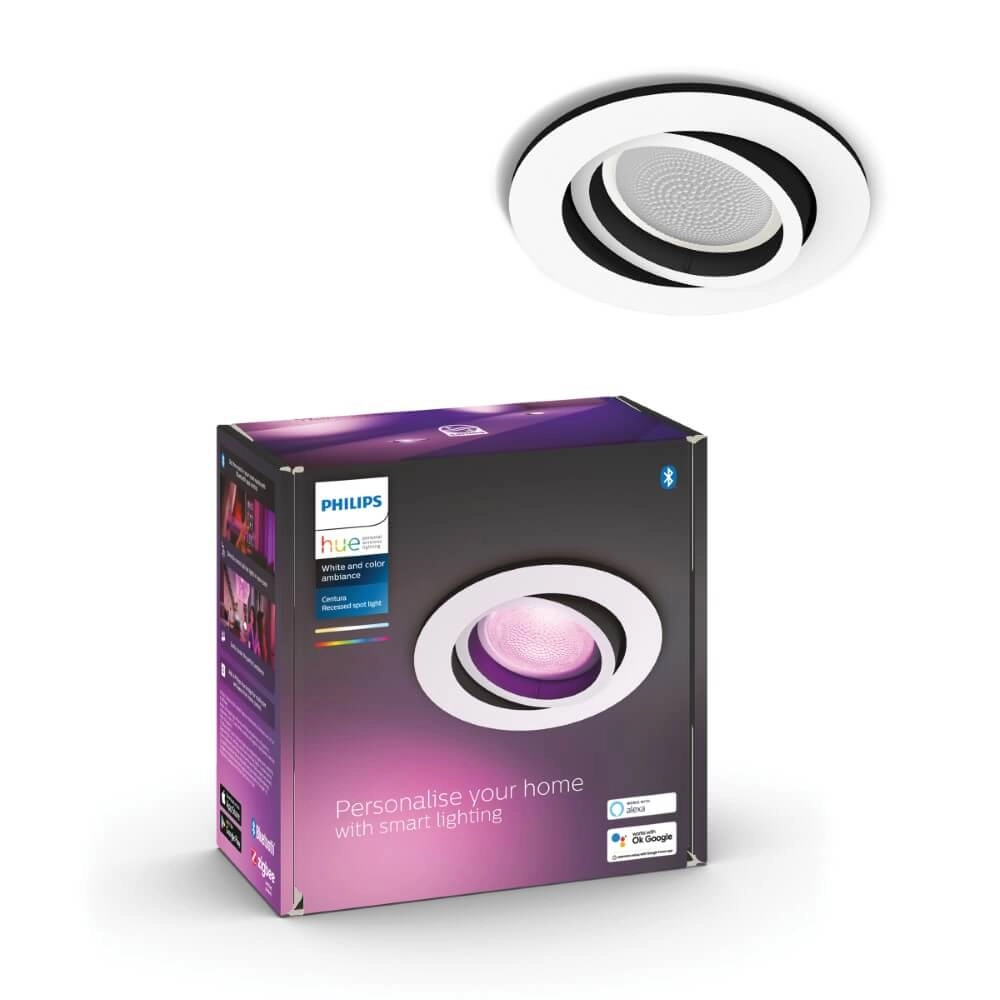 Spot encastrable rond Hue Centura - White and Color blanc orientable Philips 8720169319035