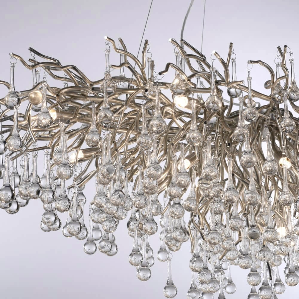Grand lustre Icicle acier Paul Neuhaus 4012248332924