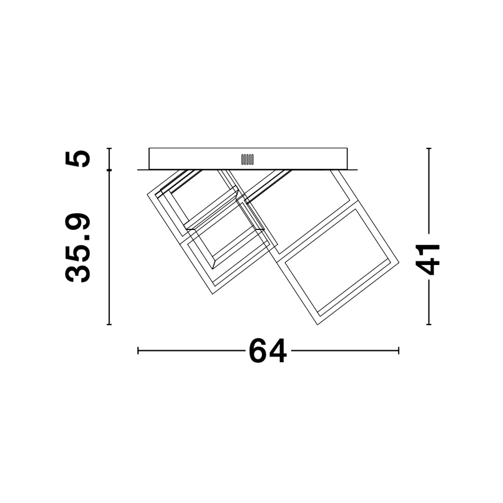 Plafonnier carré Gabbia noir Lyora 5212017423436