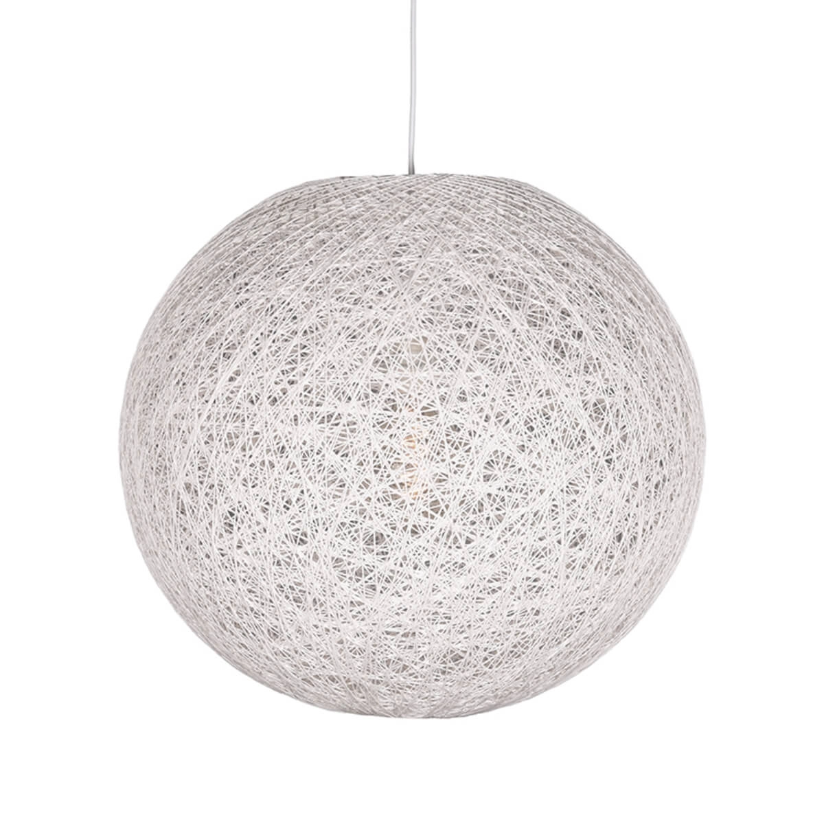 Lampe suspendue Twist Ø 55cm de fil de lin blanc Lampe suspendue Twist Ø 55cm de fil de lin blanc