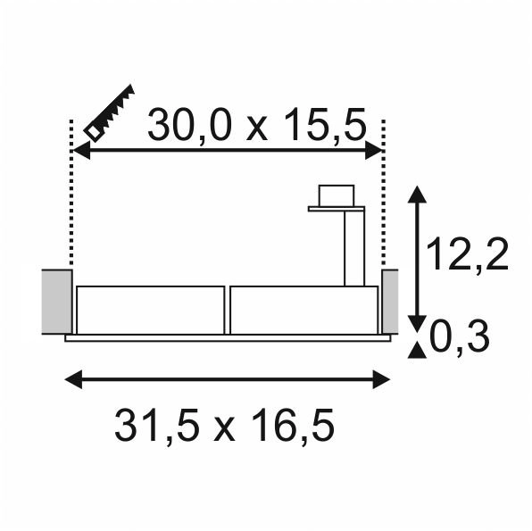 Spot encastrable New Tria ES111 2 lumières blanc avec ressorts de serrage SLV 4024163150378