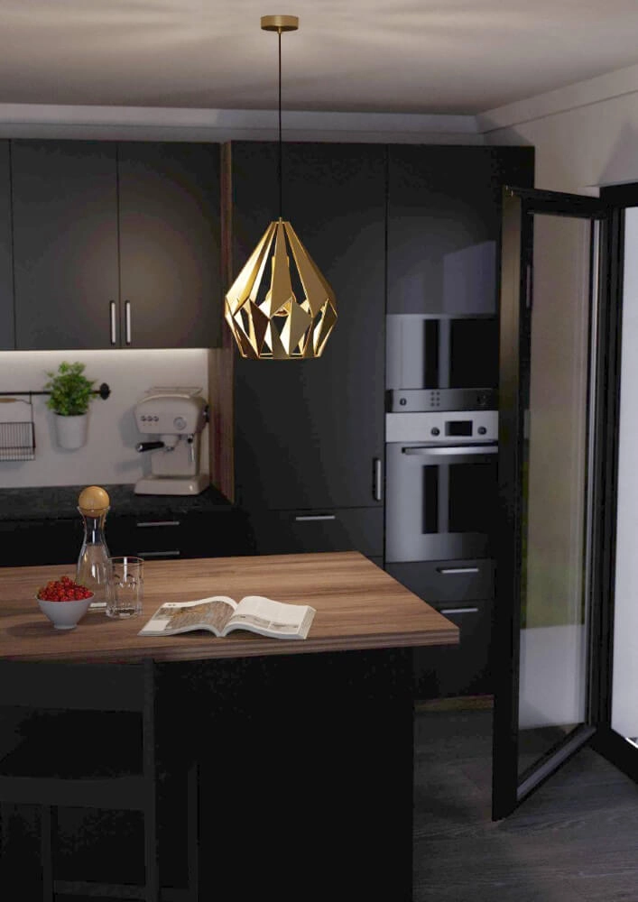 Lampe suspendue dorée Carlton Ø 31 cm Eglo 9002759438142