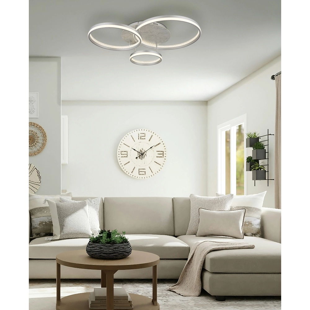 Lampe de plafond Mary Gris argenté à 3 lumières Globo 9007371519859
