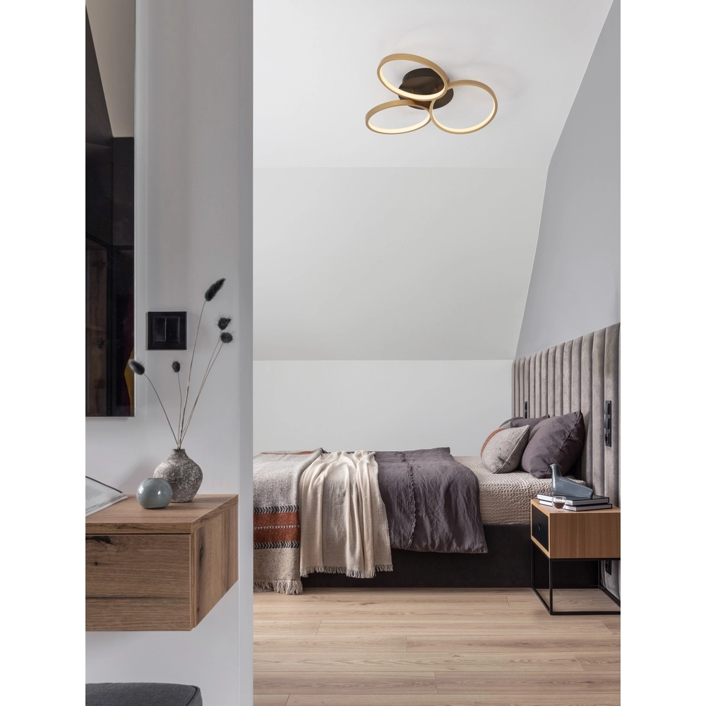 Plafonnier design Elize noir avec or Ø 55cm Lyora 5212017433138