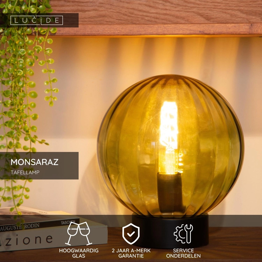 Lampe de table Monsaraz Verre vert Lucide 5411212452436