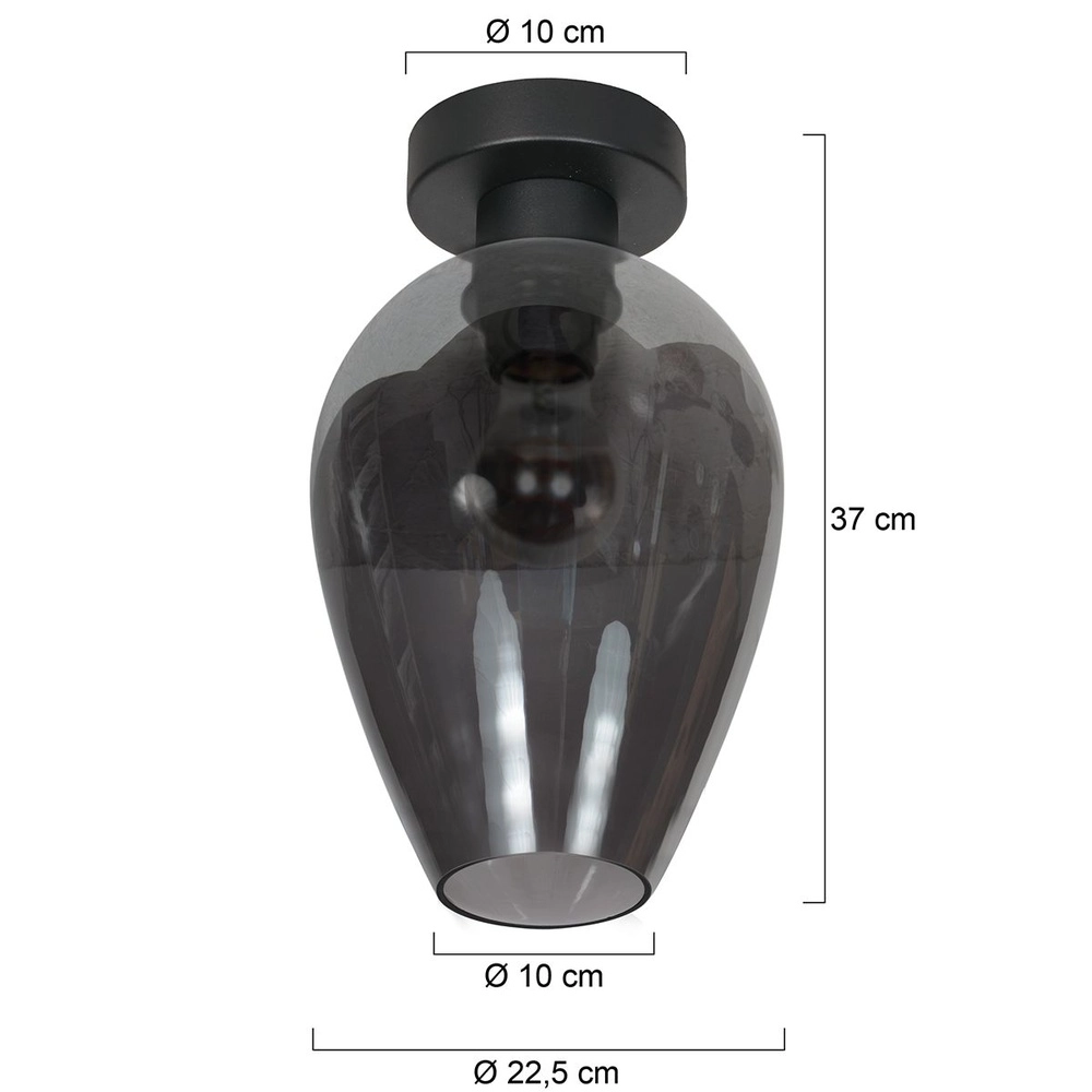 Plafonnier Bloeba verre fumé Ø 22,5cm Steinhauer 8712746181067