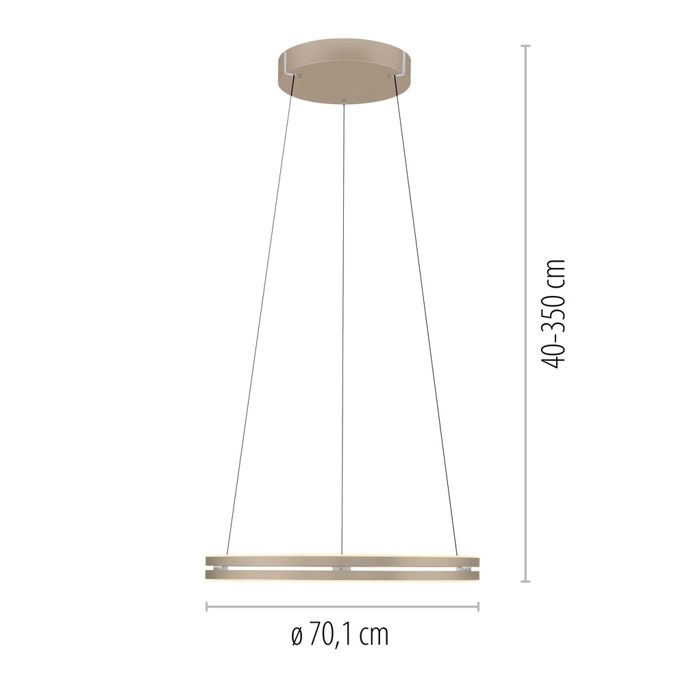 Lampe suspendue de bureau Pure E-Loop bronce - Ø 70 cm Paul Neuhaus 4012248398364