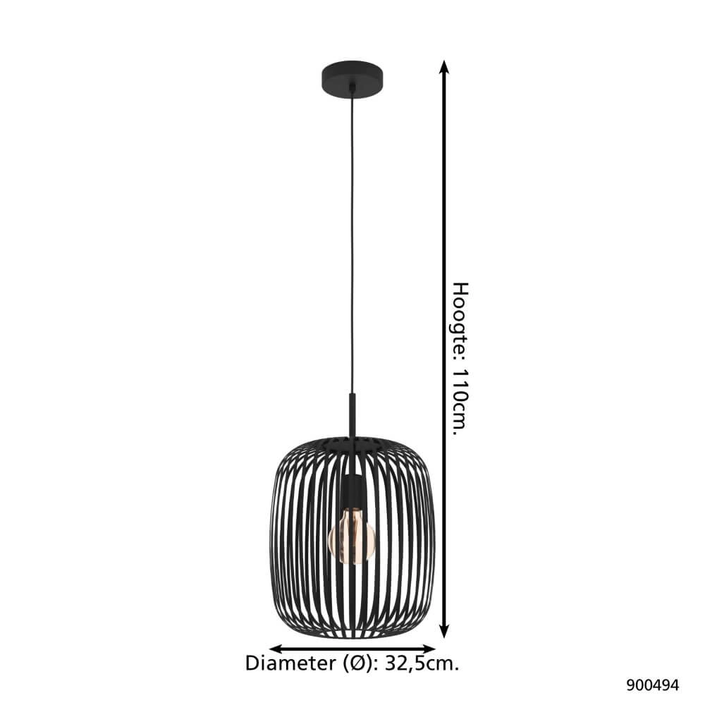 Lampe suspendue noire Romazzina Ø 32,5 cm Eglo 9008606244287