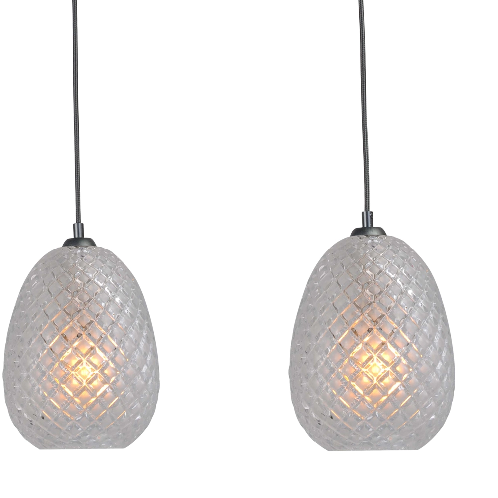 Lampe suspendue noire Pineapple 4 lumières avec verre clair Masterlight 8718121216874