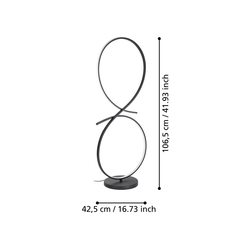 Lampe sur pied LED moderne Serpins 107 cm - noir Eglo 9008606313693
