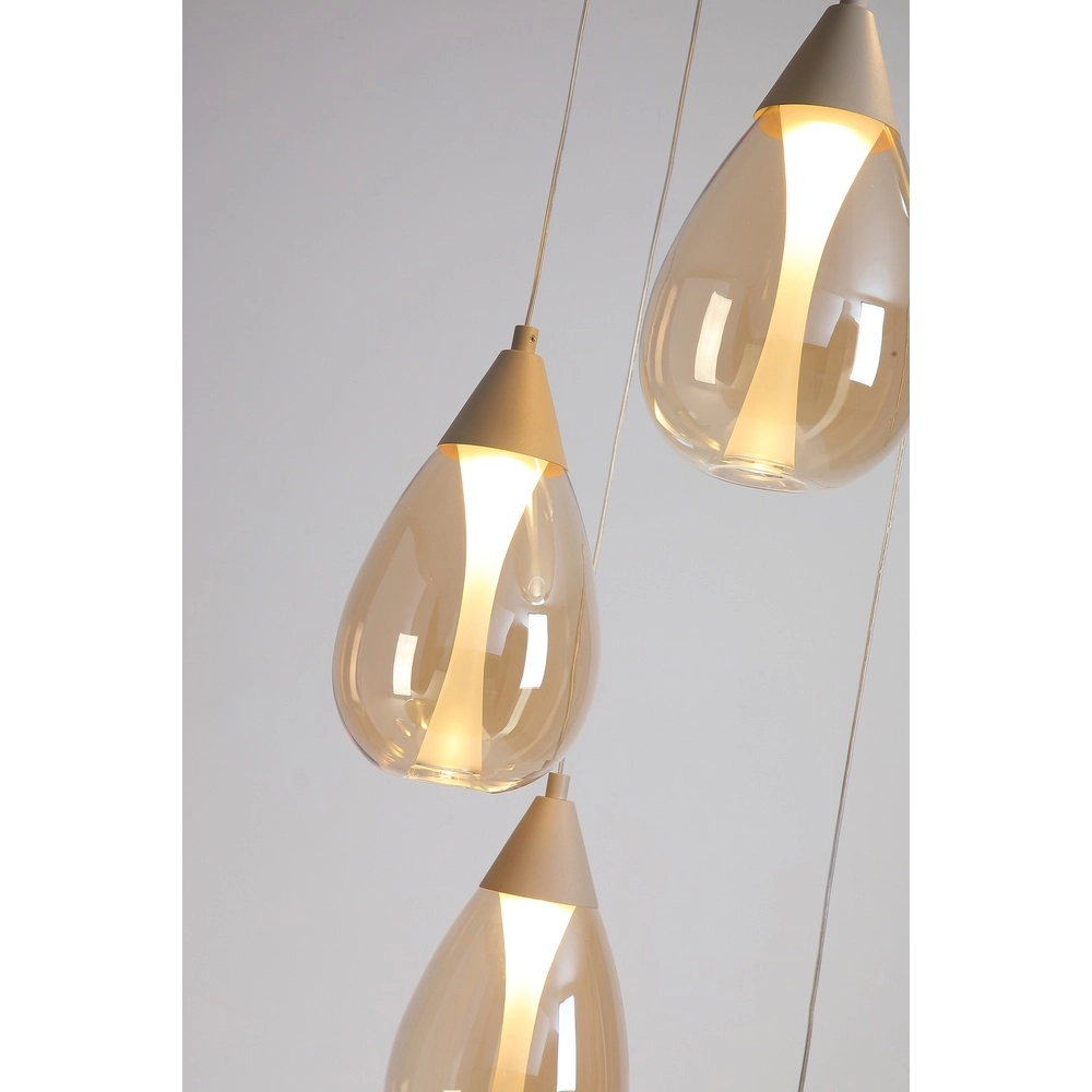 Lampe pendante de conception Pear Brun sable 5 clair Searchlight 5,05342E+12