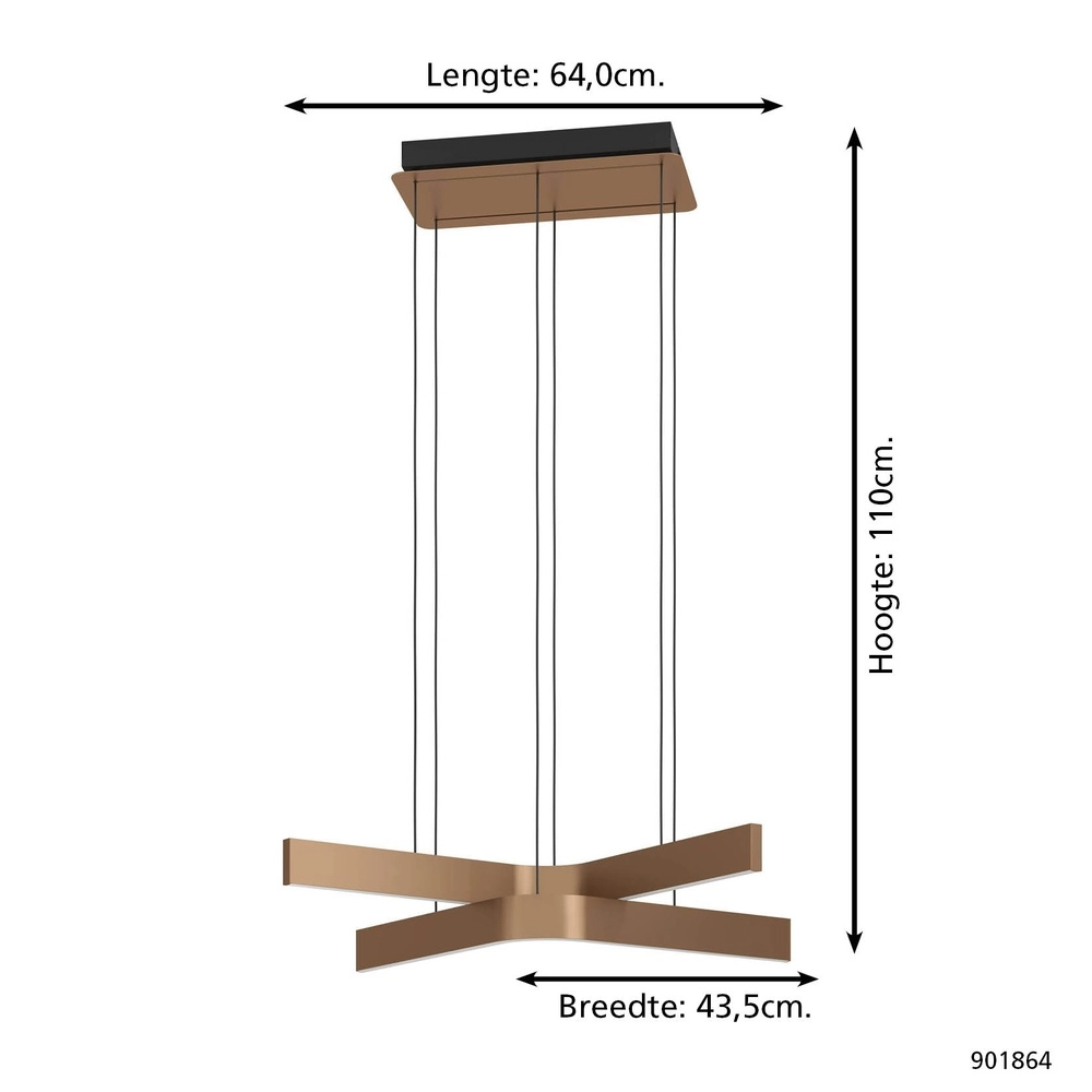 Suspension design Folcino-Z Bronze cuivré Eglo 9008606360284