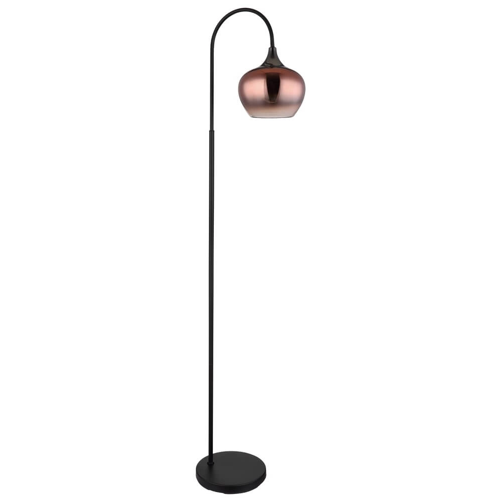 Lampadaire noir Maxy avec verre rouge simple Globo 9007371459988