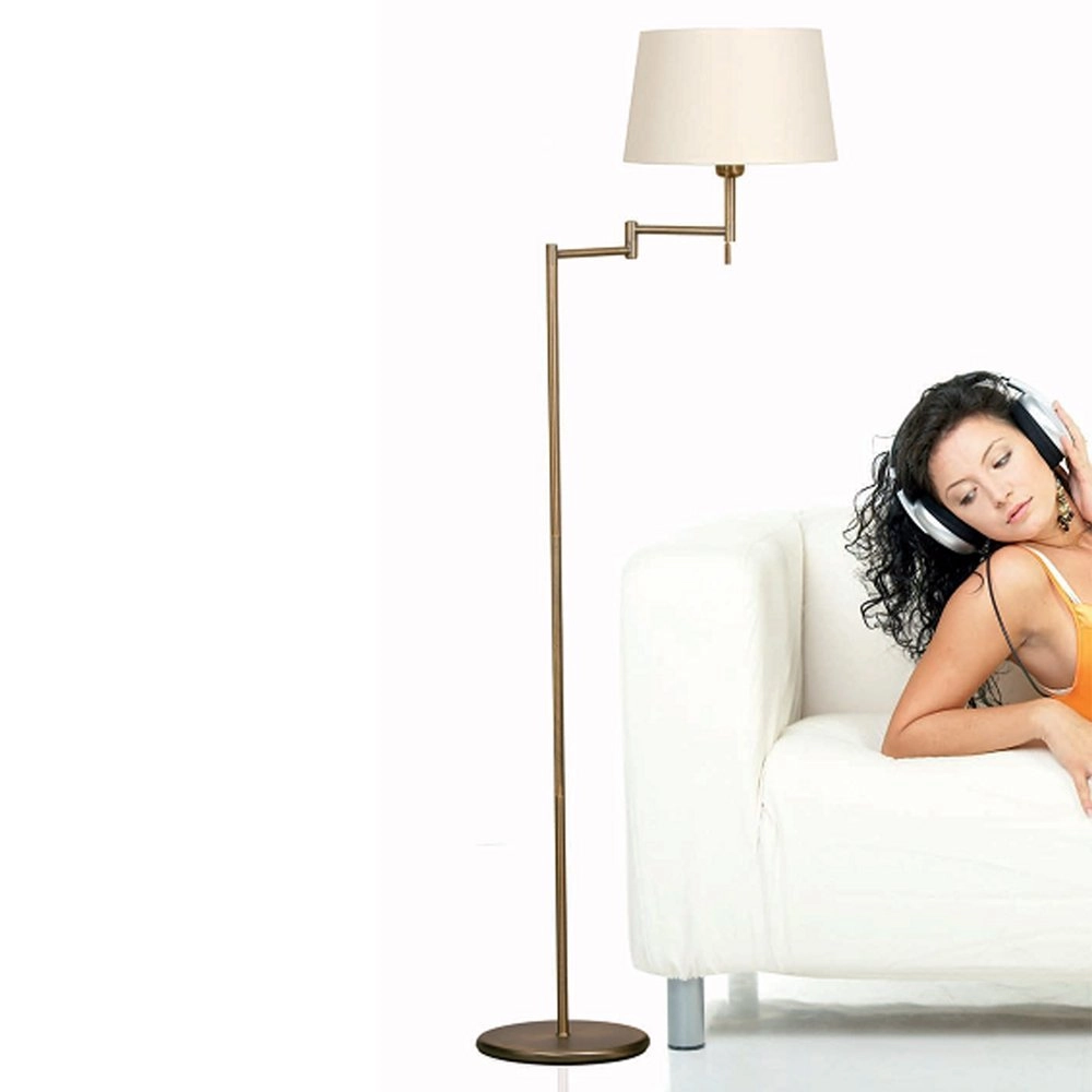 Lampadaire Mexlite 154 cm marron bronze avec abat-jour blanc Steinhauer 8712746048087