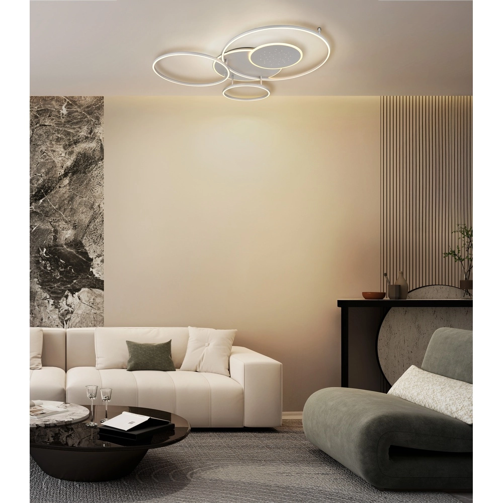 Lampe de plafond gris argenté Johnson Modernité Globo 9007371580552