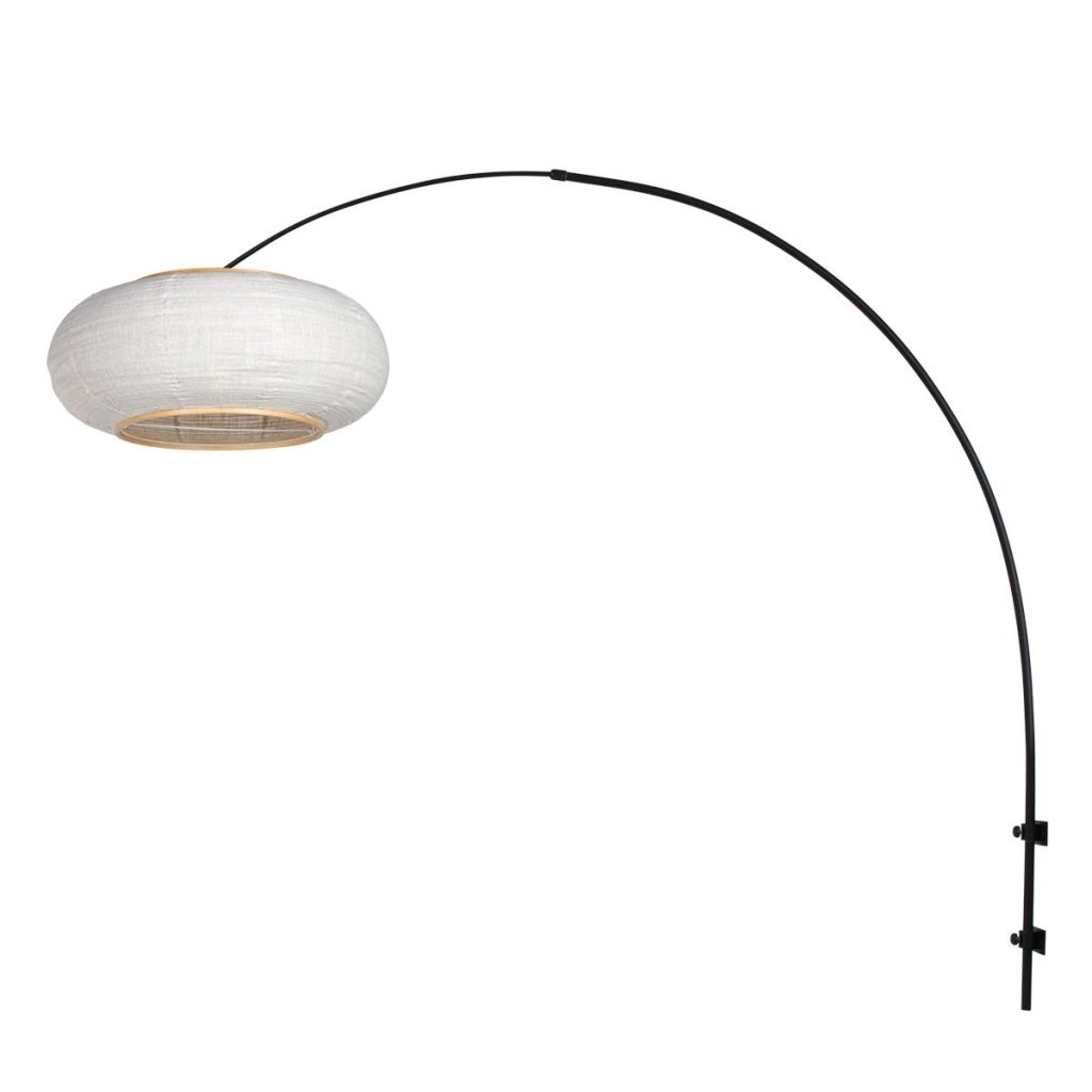 Lampe murale noire Silva Alba avec une teinte blanche Ø60cm Steinhauer 8712746185140