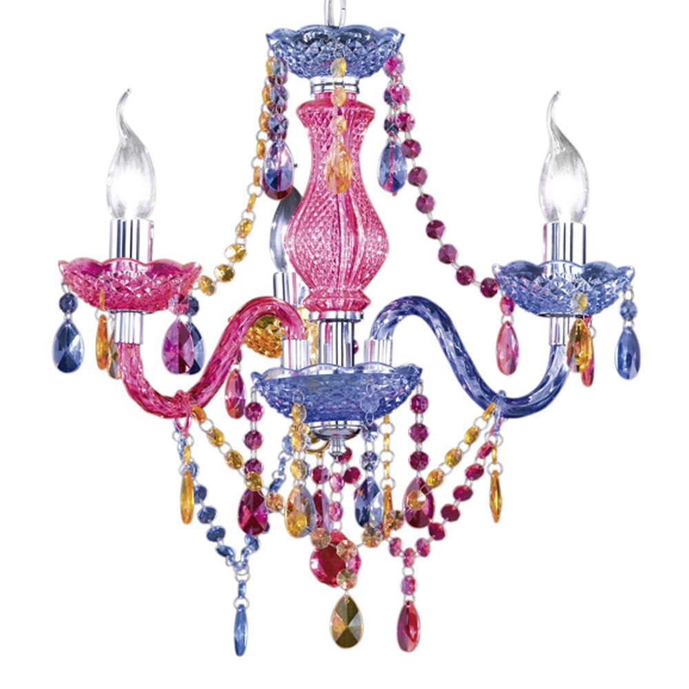 Lustre Luster Crystal 40cm 3 lumières colorées transparentes Trio 4017807241181