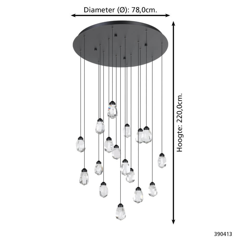 Lampe suspendue 17 lumières Sindicat noir Stars of Light 9008606307111