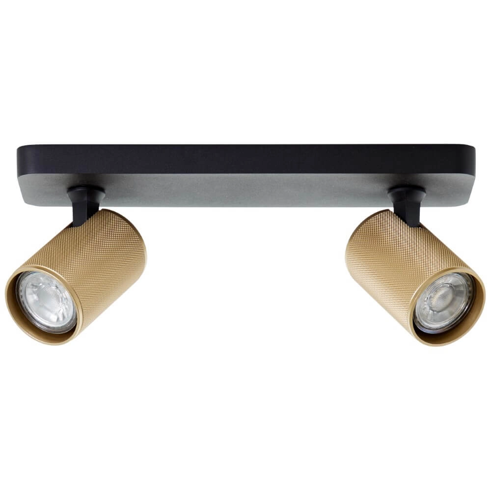 Spot en saillie 2 lumières Marty noir avec de l'or Brilliant 4004353424397