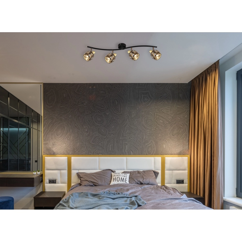 Lampe de plafond à 4 lumières Indiana Noir Globo 9007371443055