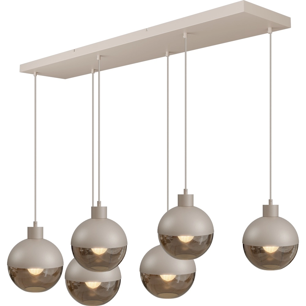 Lampe suspendue à 6 lampes Opera Terra beige