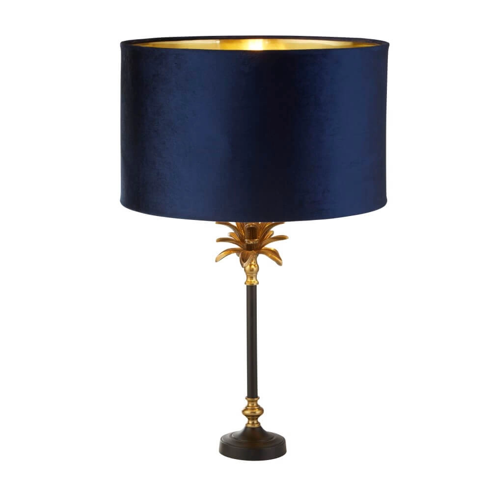 Lampe de table Palm noir avec bleu foncé Searchlight 5053423257365