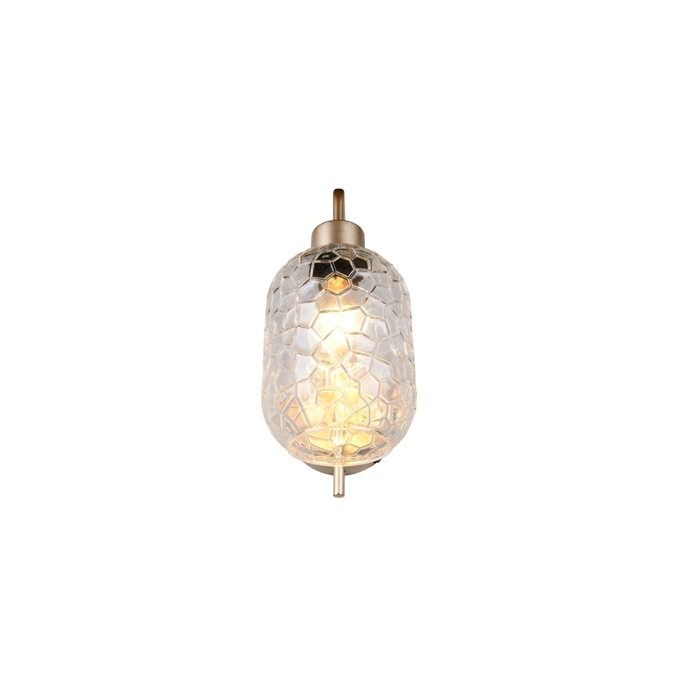 Lampe murale Emelie Or avec verre fumé Trio 4017807702583