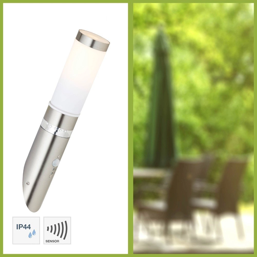 Lampe d'extérieur en acier inoxydable Bole avec capteur Brilliant 4004353133749