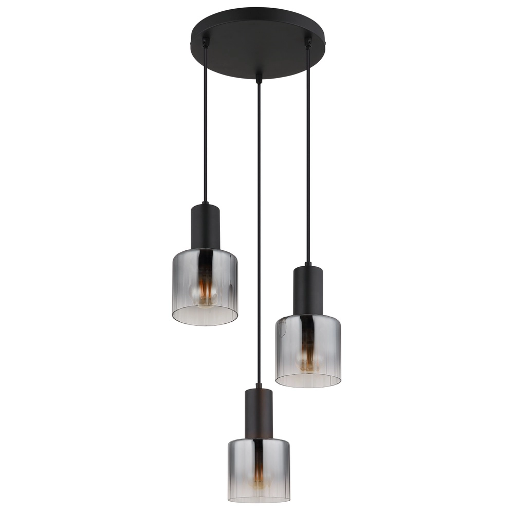Lampe pendante de conception Jack Noir à 3 lumières Globo 9007371519828