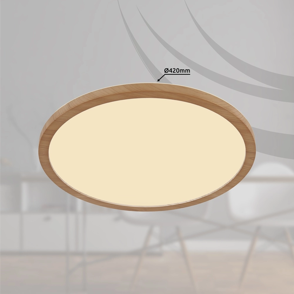 Éclairage de plafond Sapana Ø 42 cm de bois Globo 9007371454426