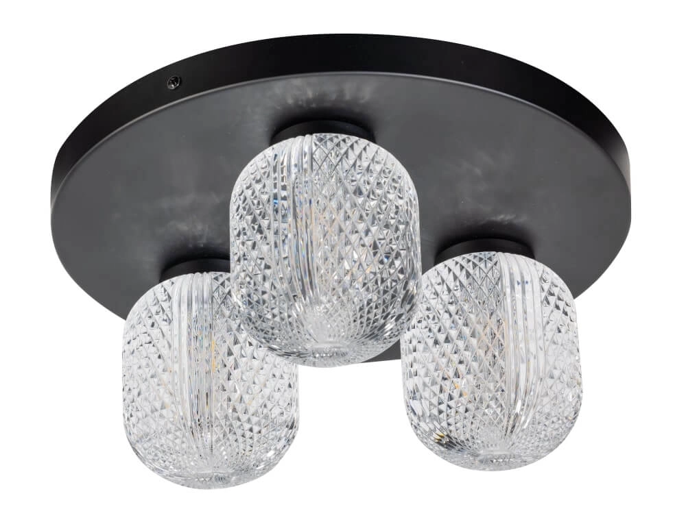 Plafonnier unique Kristel 3 lumières noir Plafonnier unique Kristel 3 lumières noir