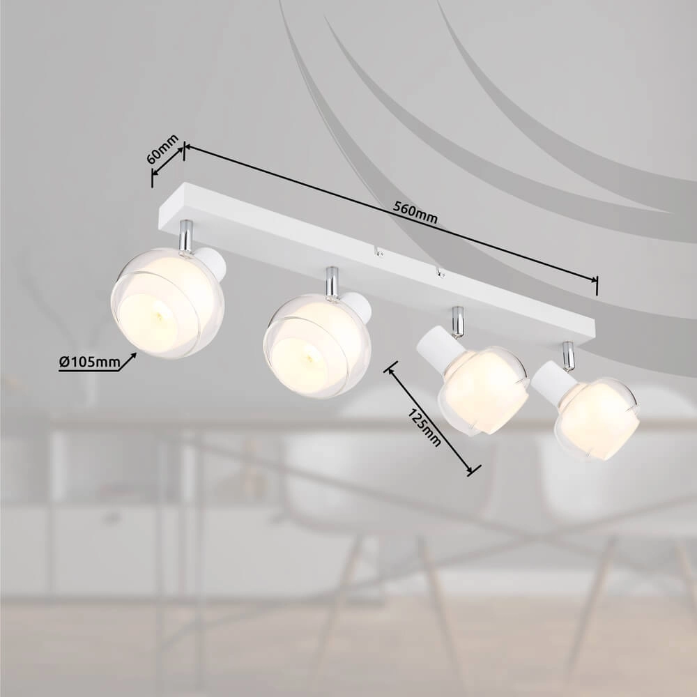 Plafonnier blanc Tokki 4 lumières Globo 9007371452040