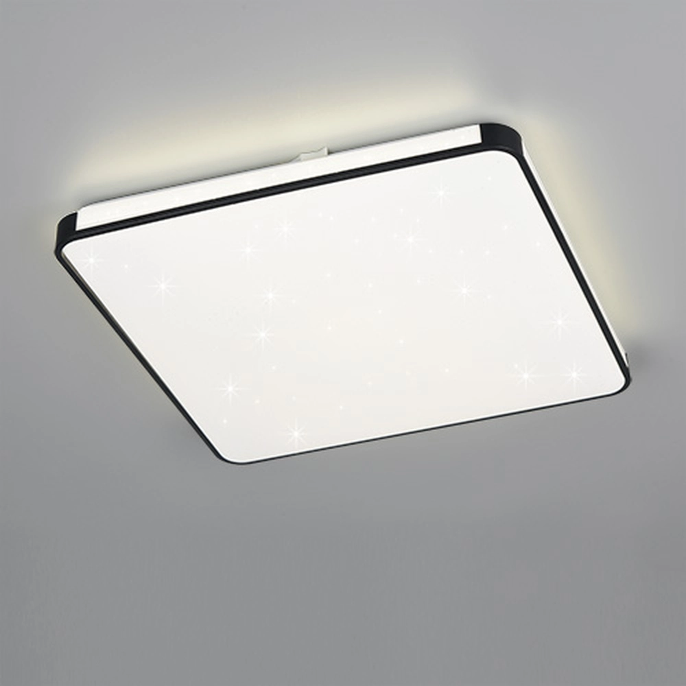 Lampe de plafond Relus Carré noir 37 x 37 cm Trio 4017807704723