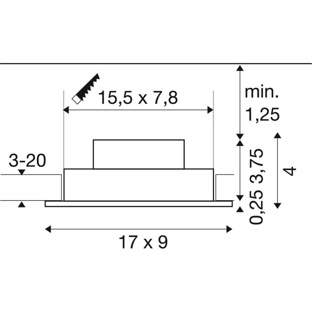 Spot encastrable blanc New Tria 155 2x Led 2700K SLV 4024163297080