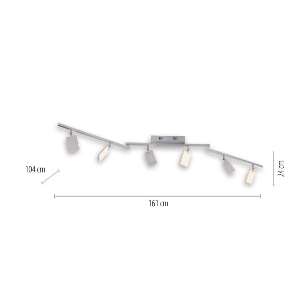 Plafonnier Pure Mira 6 lumières en aluminium Paul Neuhaus 4012248359389