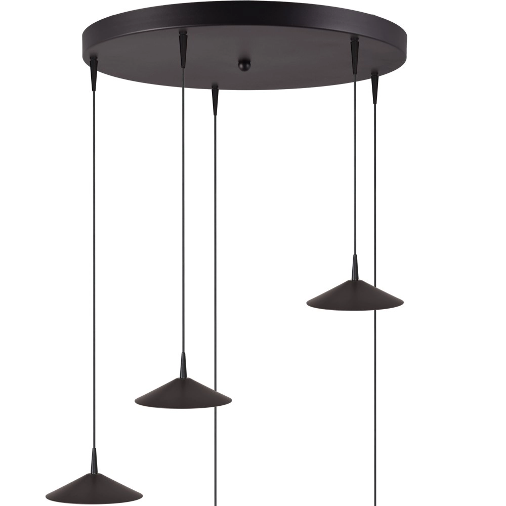 Lampe suspendue à 5 lumières Ceppo Noir Ø rond 18cm Masterlight 8718121358697
