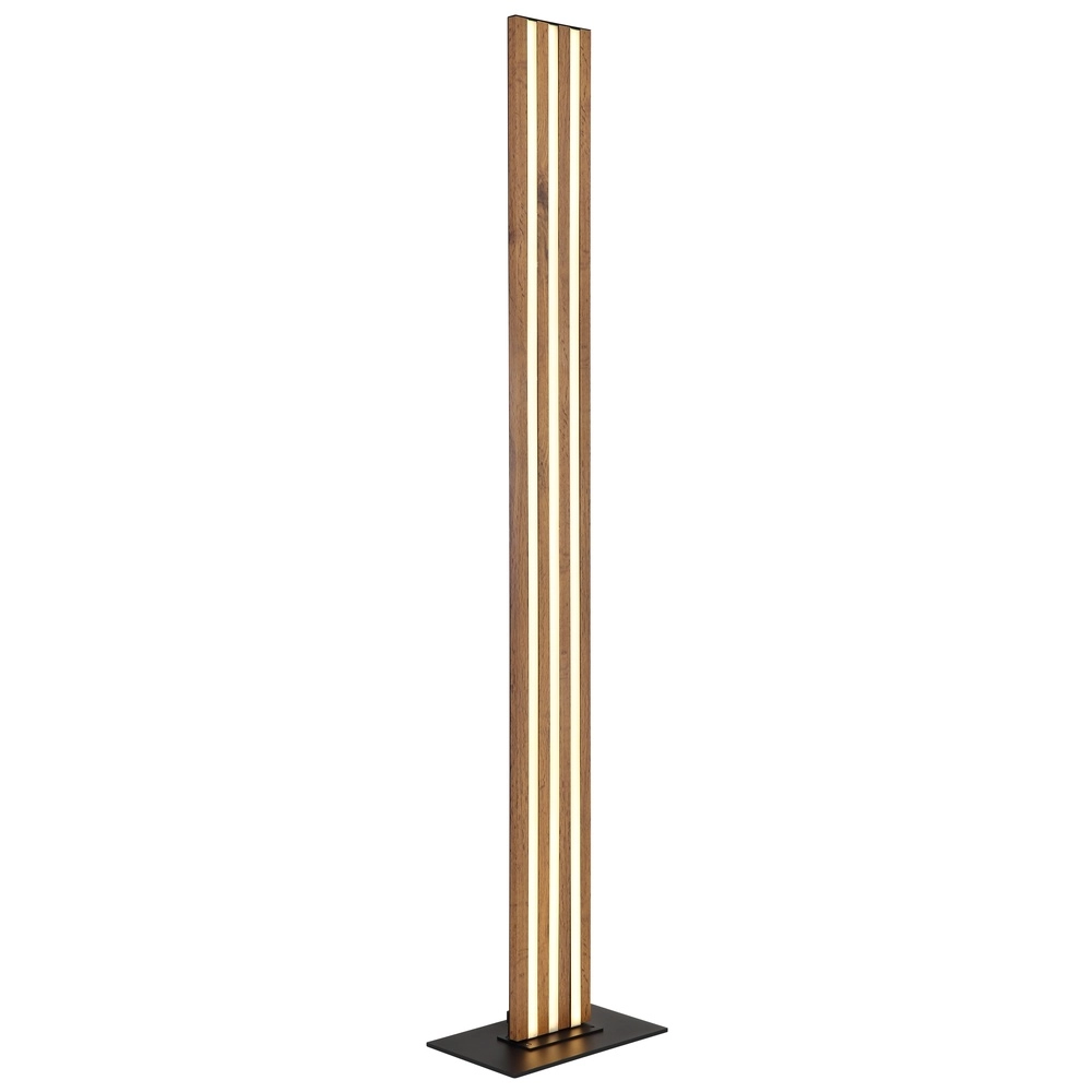 Lampe de pied Hayden noir avec bois