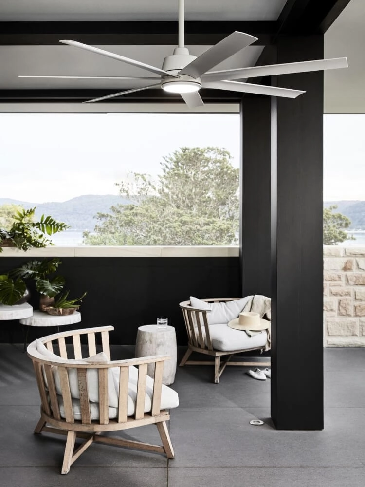 Ventilateur de plafond blanc Atlanta Led Ø 142 cm IP55 Beacon 9333509144151